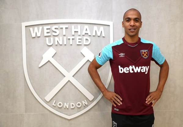 ROMFORD, ENGLAND - JANUARY 26:  West Ham United Unveil New Signing Joao Mario at Rush Green on January 26, 2018 in Romford, England.  (Photo by West Ham United FC/Getty Images) *** Local Caption *** Joao Mario